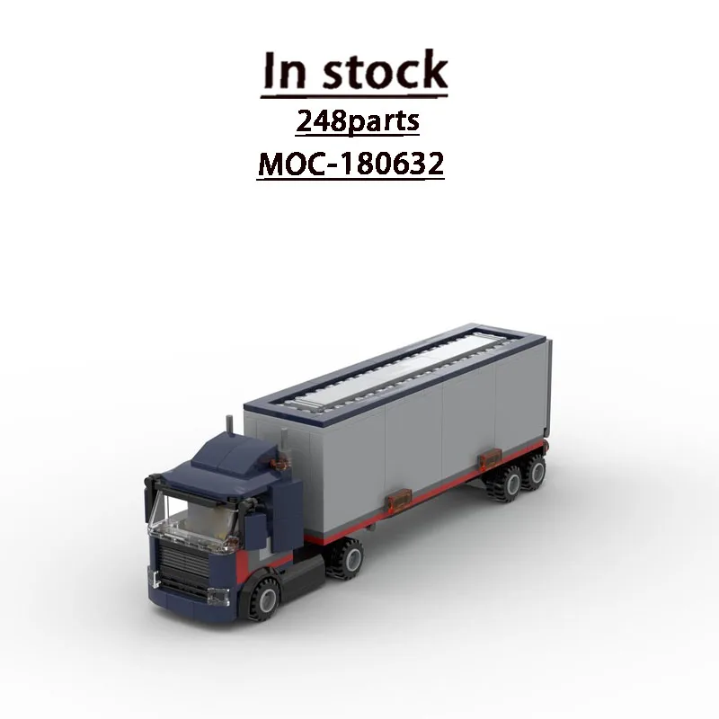 

MOC-180632 New Classic Mini Cargo Container Truck Building Block Model 248 Parts MOC Boys Children's Birthday Toy Gift
