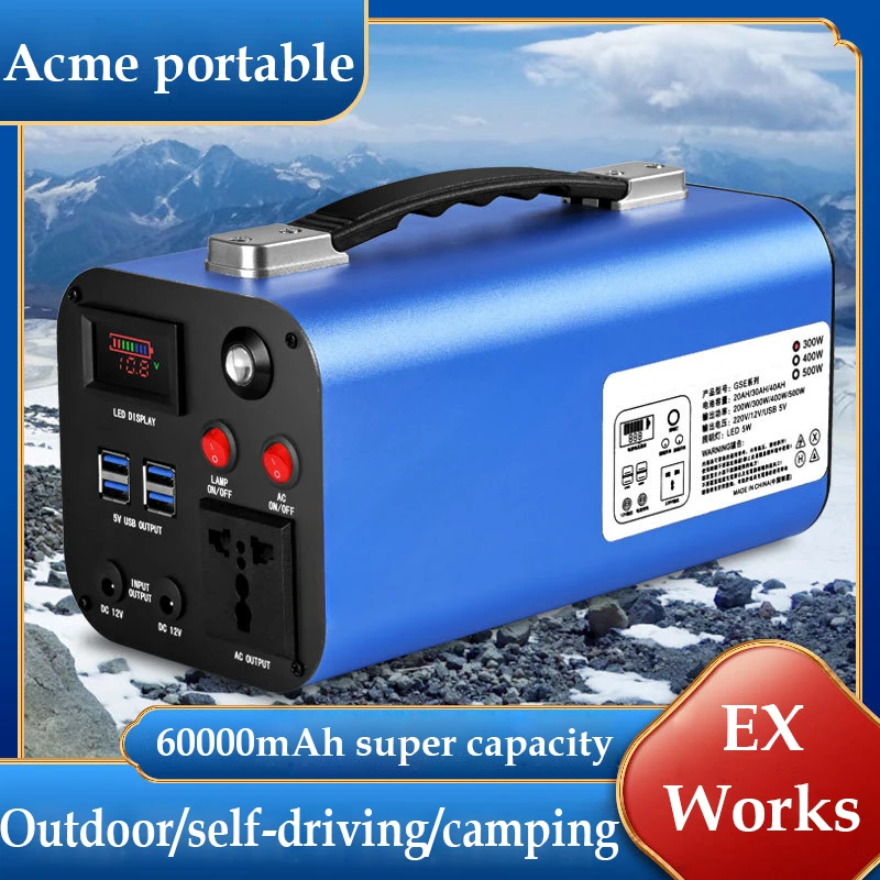 AC DC 220V 110V High Capacity Multifunction Portable Power Station 90000mAh Car Battery Charger 300W Outdoor  Bank