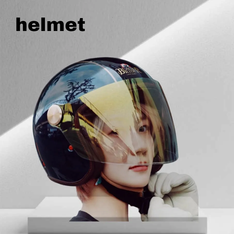 

Легкий мотоциклетный шлем в стиле ретро, мужские и женские полушлемы, шлем три четверти из углеродного волокна, летняя мотоциклетная защита от солнца