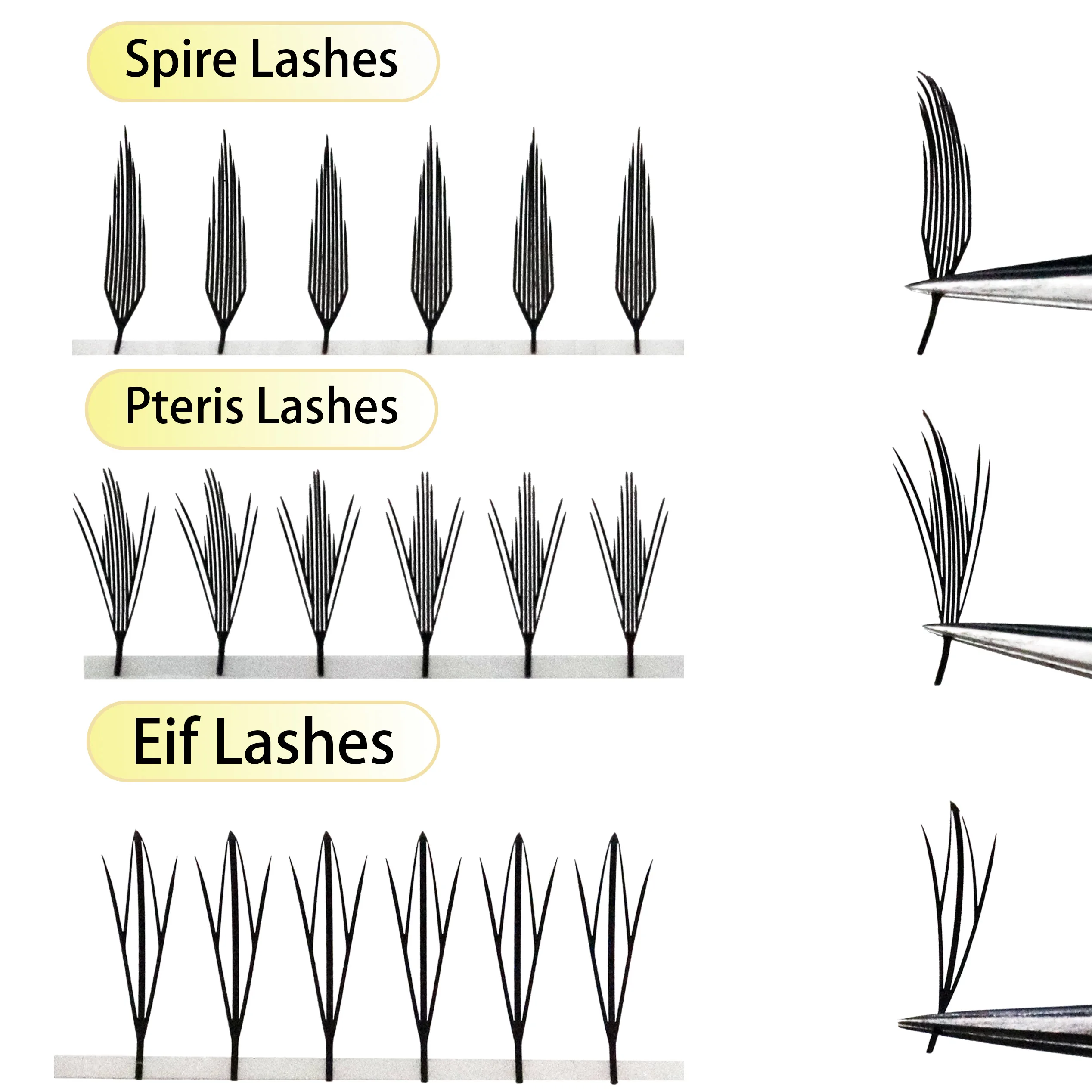 Espio cômico cílios forma de pena pré-fabricado volume russo individual extensão de cílios natural macio anime cílios postiços maquiagem