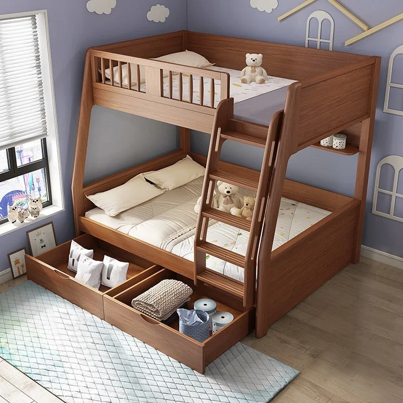 Solid wood bed Adult 2 meters modern simple High and low  Bunk Bunk Mother and child bed