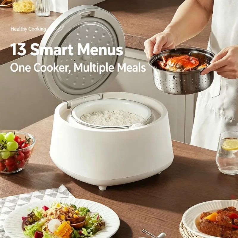 Mini Low Sugar Rice Cooker 1-4 Person Micro Pressure Rice Steamer with Rice Soup Separation 0 Fluorine Coating Spherical Pot 220