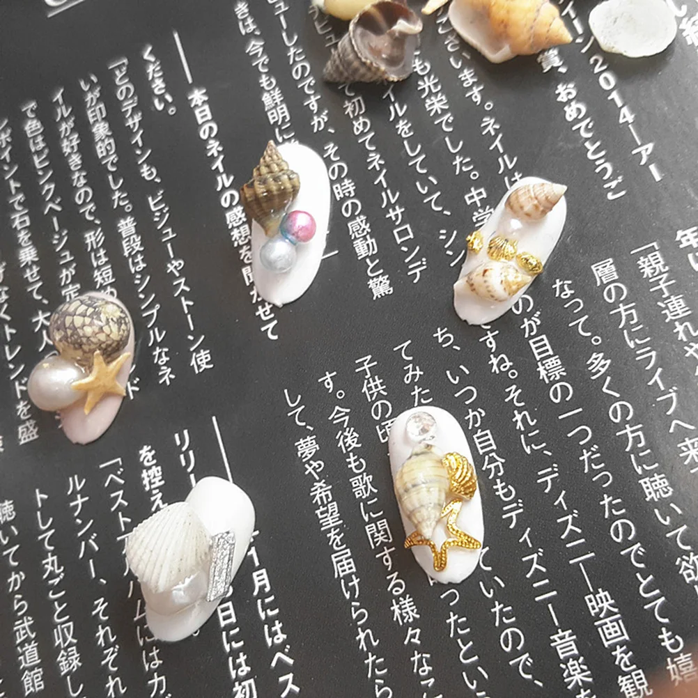 

Box Ocean Style Conch Shells Mixed Sizes DIY 3D Nail Art Decorations Manicure Jewelry Accessories