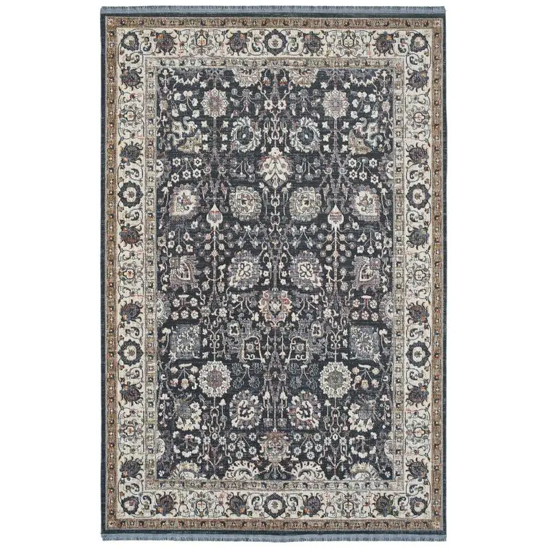 

Transitional Oriental Cut Pile Area Rug 5'3" x 7'3" Rectangle Rug for Living Room or Bedroom