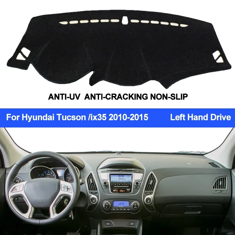 TAIJS-cubierta para salpicadero de coche, alfombrilla antideslizante para Hyundai Tucson ix35, 2010- 2012, 2013, 2014, 2015