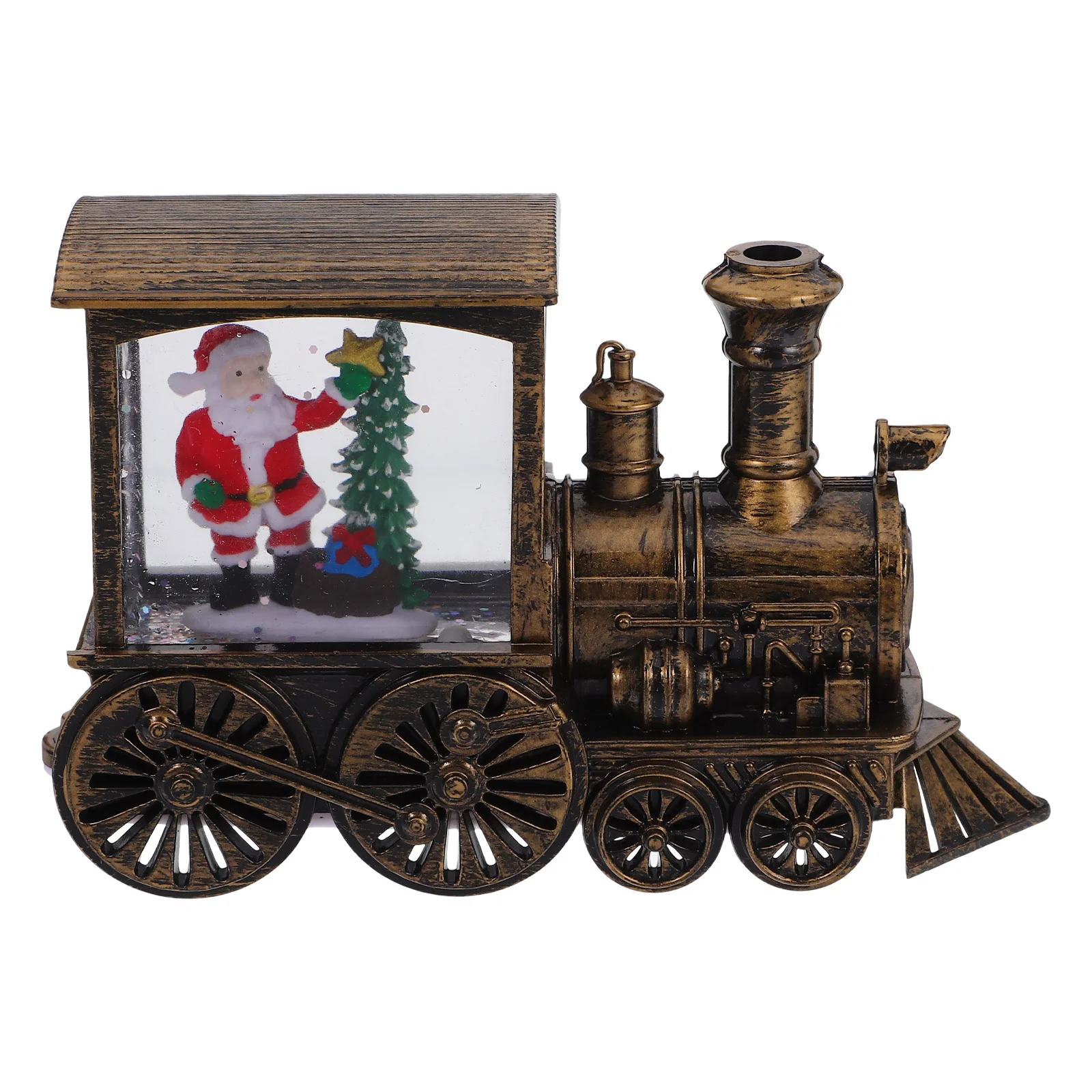 

Christmas Lighted Train Head Ornament Night Light Holiday Decoration Snow Globe Style Christmas Home Decor Indoor Festive