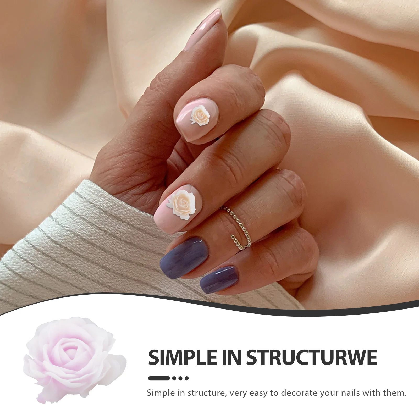 

50Pcs Flower Nail Decorations Plastic Gems Dazzling Design Easy to Apply Manicure Supplies Nail Art Supplies Manicure DIY Decor