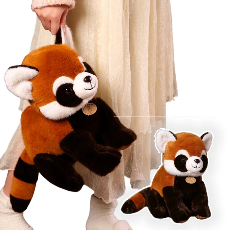 Kawaii Lifelike Raccoon Plush Toy Stuffed Wild Animals Models Red Panda Plushie Doll Anime Soft Kids Toys Girls Children Gift