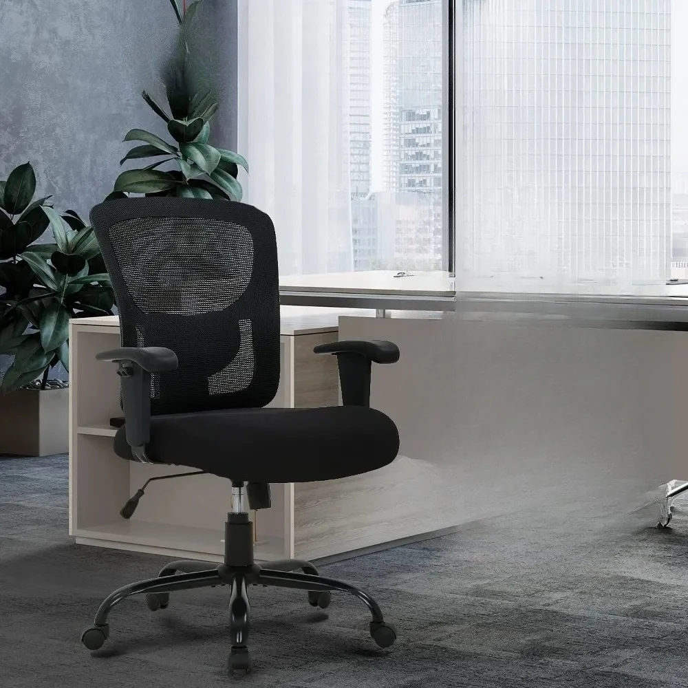 

#For Big & Tall Office , Desk 400 lbs Computer Mesh Chair for Heavy People Height Adjustable Rolling Desk Chair with Ergonomic&
