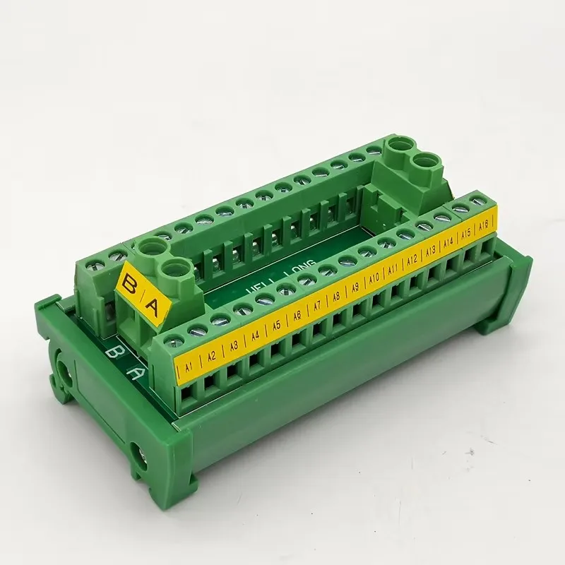 DIN Rail Installation 30A/300V 2*16 Screw Terminal Distribution Module. Can Support multiple Module Expansion Connections.