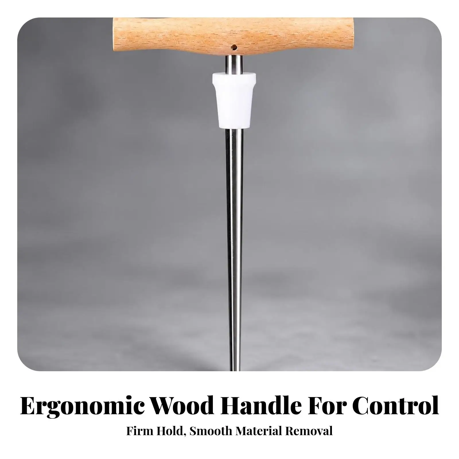 Curved Waist Reamer White Sleeve Wood Handle Instrument Peg Hole Enlarger for Tech Repair Kit