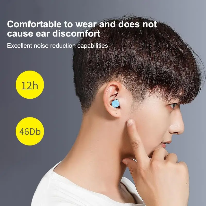 Mute Soundproof Sleeping Earplugs Soft Slow Rebound Design Anti-Noise Protection Ear Plugs Portable Sleep Earplug for Students