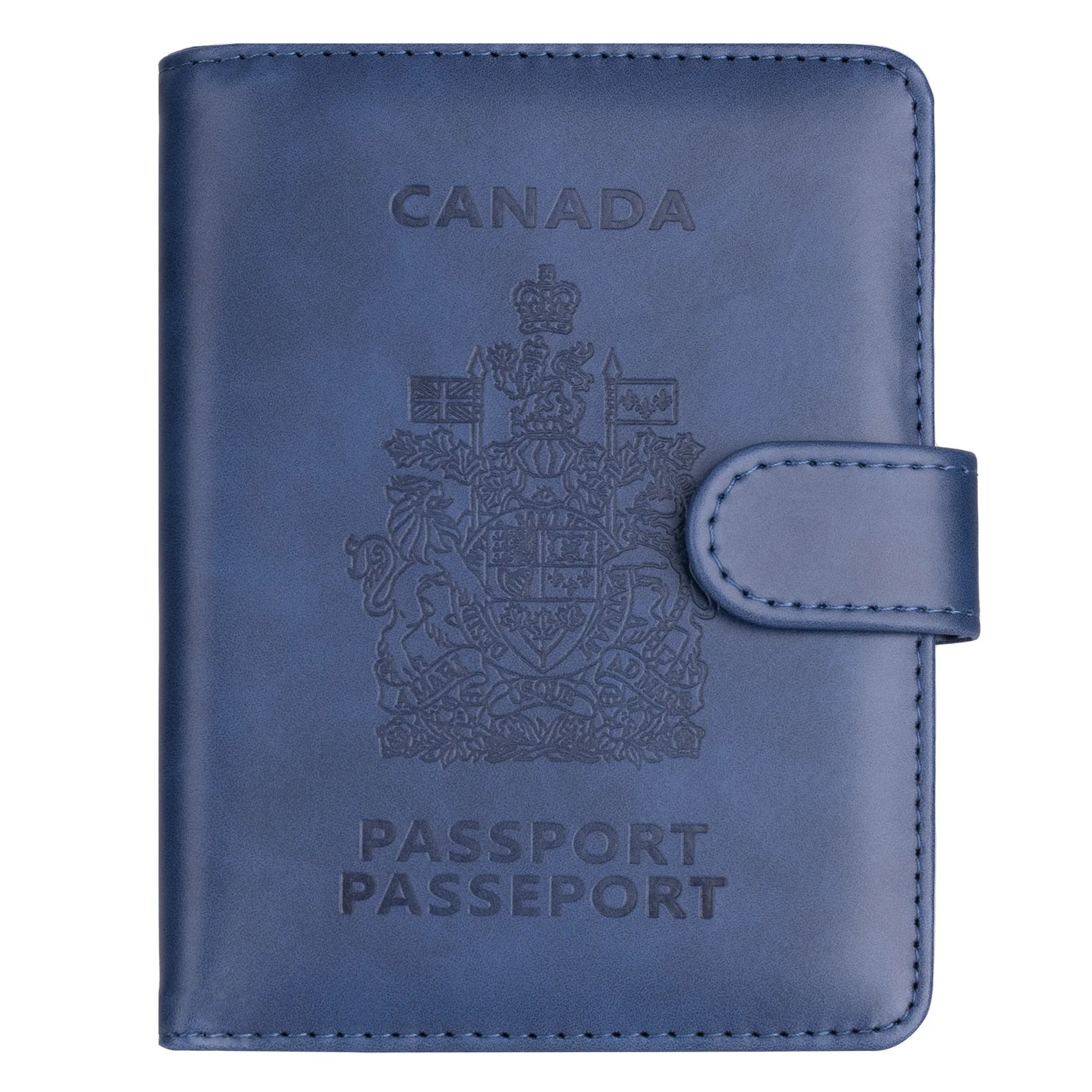 Canada Passport Holder Case With Magnetic Buckle Closure, RFID Blocking Travel Wallet Passport Cover