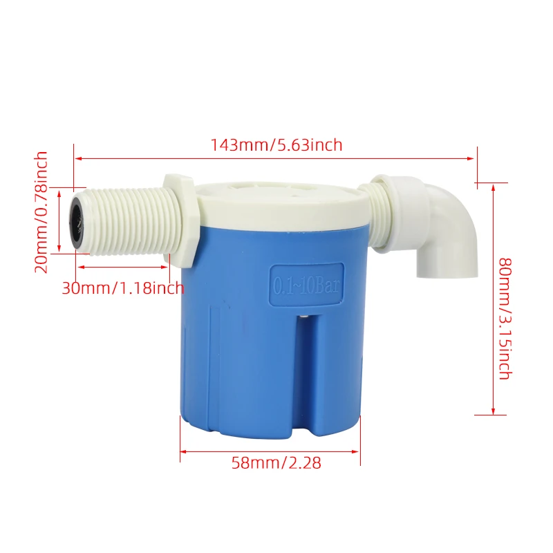 1/2\'\' 3/4\'\' 1\'\' Practical Water Level Control Durable Replacement Full Automatic Float Valve Anti Corrosion Nylon ball balve