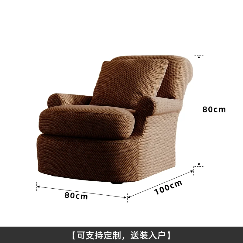 

Retro living room bedroom single sofa armchair American pastoral designer medieval high back single chair