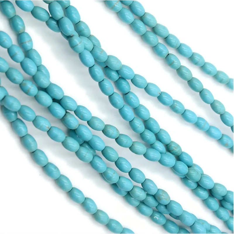 20-50pcs Bohemian Synthetic Turquoise Cracked Oval Beads DIY Earrings Necklaces Bracelets Handmade Materials Jewelry Accessories