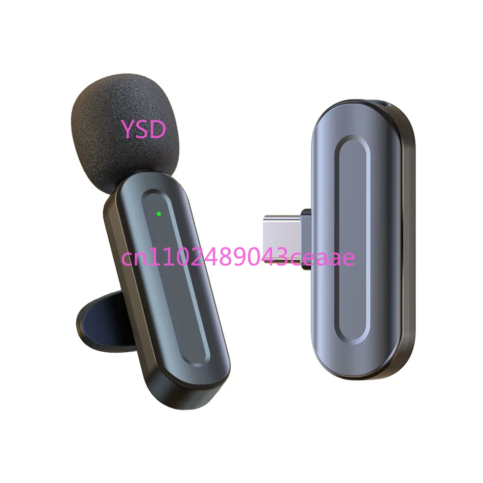 Mini Bluetooth Wireless Lapel Microphone Noise Reduction for Mobile Phone Live Vlog Radio Recording