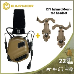 EARMOR M32 MOD4 Schießen Anti-Lärm-Ohrhörer mit 360° °   Rotationshalterungssatz passend für FAST Helm Wendy M-LOK ARC Helm DIY Set