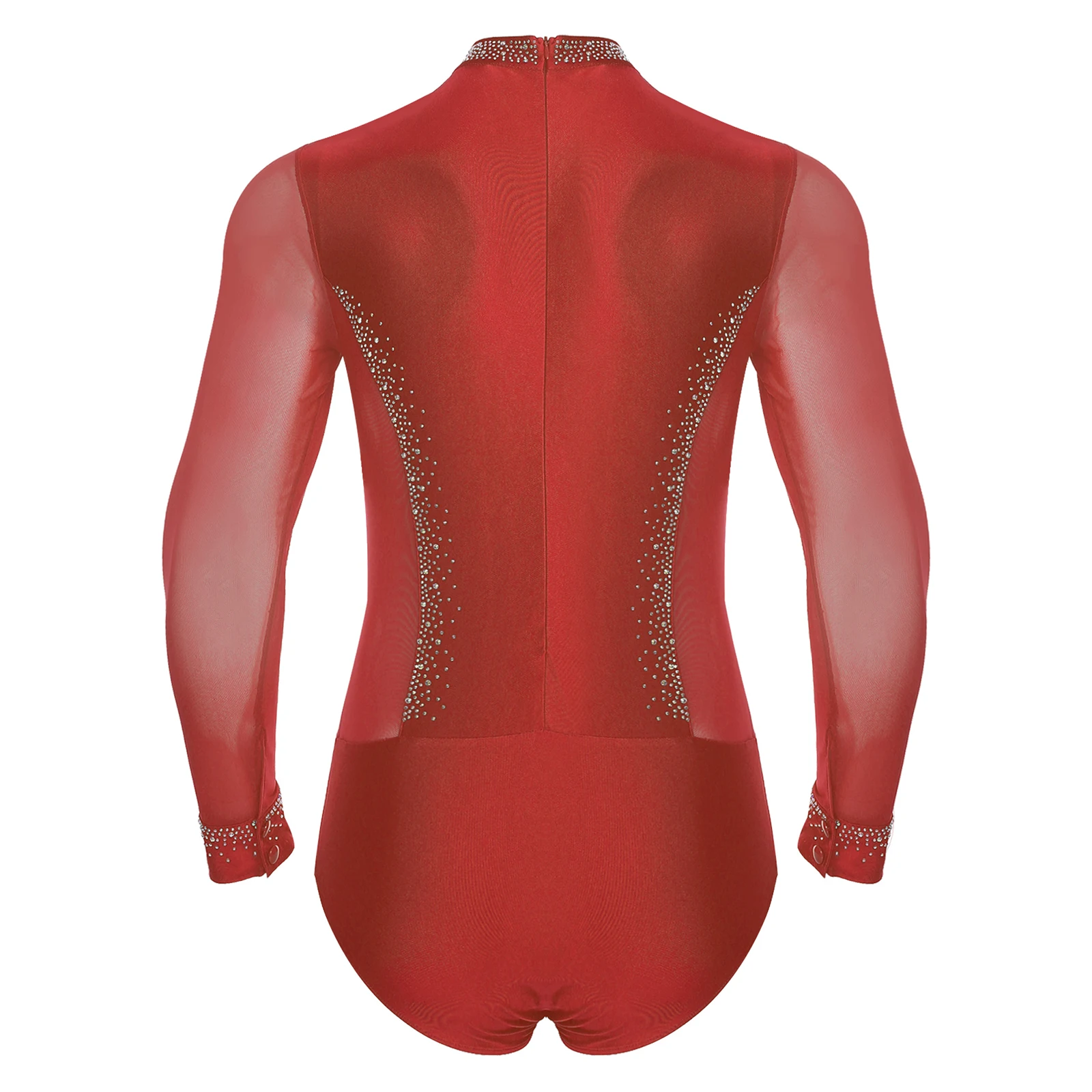Men Latin Dance Shirts New Mock Neck Long Sleeve Ballet Dance Leotard Ballroom Tango Rumba Gymnastics Bodysuit  Dancewear Outfit