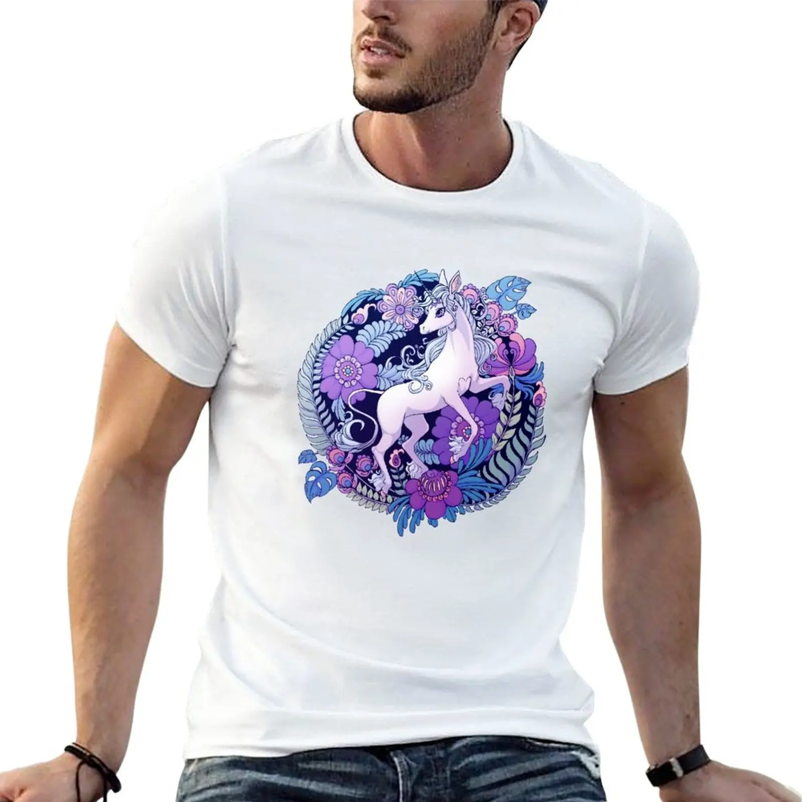 

New The Last Unicorn T-Shirt graphic t shirts anime clothes Men's clothing