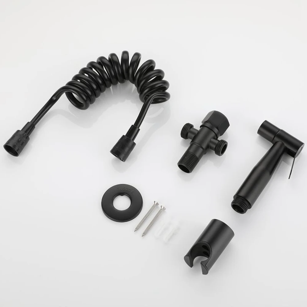 

B50C Black Toilet Bidet Set Wall Shower Bathroom Accessories Bidet Spray Head Washing Clean Toilet