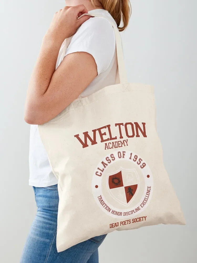 

Welton Academy Logo, Dead Poets Society. Tote Bag Canvas shoulder bag canvas shopping bag Beach