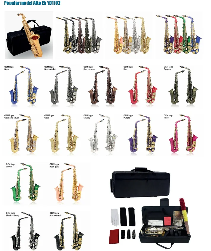 Professional Performance Of Alto Saxophone In Brass Flat B-key, Playing Saxophone Wind Instruments For Adult Beginners