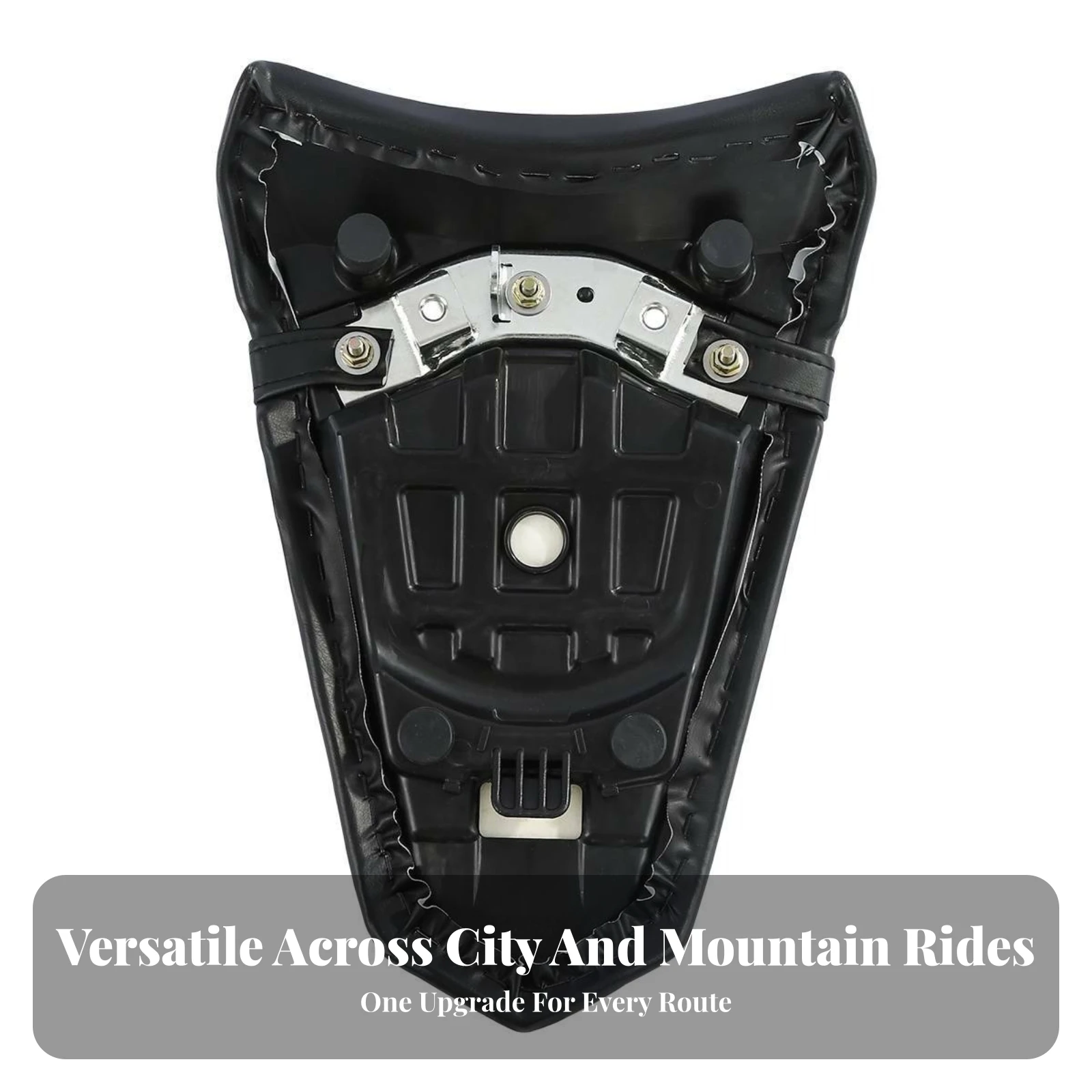 Motorcycle Rear Seat with Mounting Base Contoured Rear Seat Cushion Pillion Pad Long-Lasting Sleek for Passengers, Daily Riding