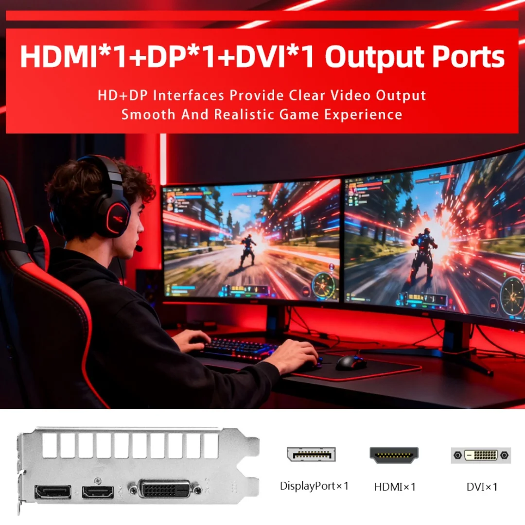 AIBOMAN GTX1050Ti 4GB 128 بت رسومات/تدرجات عالية الوضوح بطاقة رسومات الكمبيوتر المكتبي  ملحقات ترقية التجميع #3