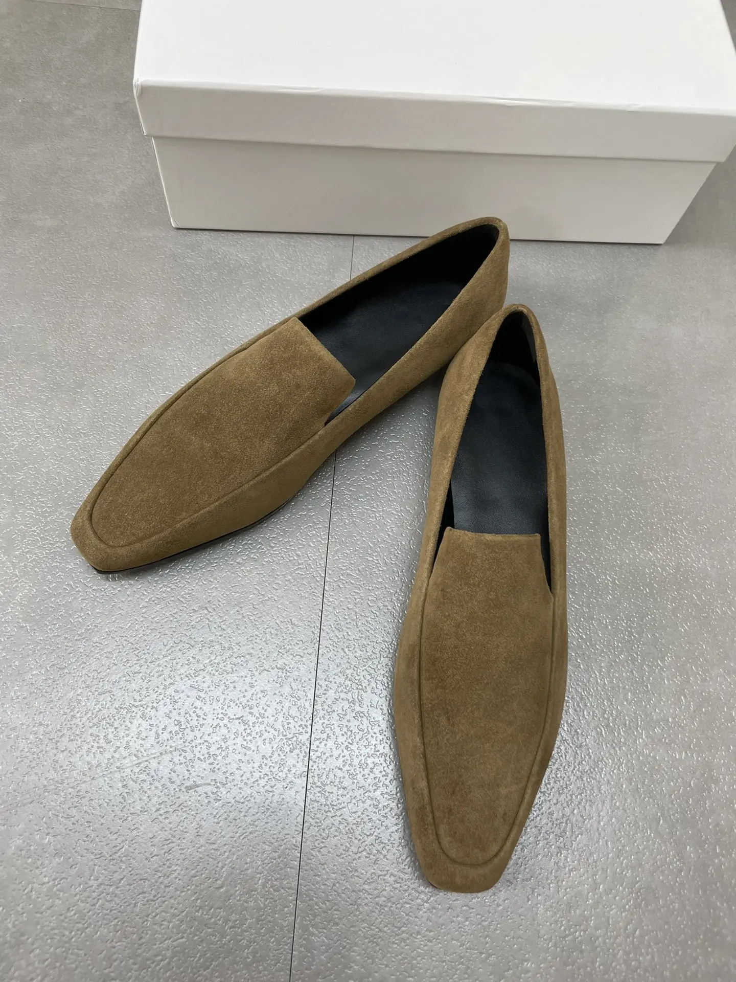 Soft Loafers For Women In Suede Leather High Quality Flat Shoes Woman 2024 Trend