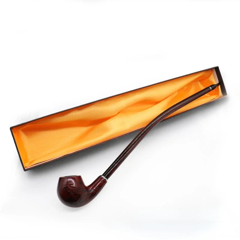 

New Long Black Churchwarden Tobacco Pipe Tobacco Smoking Accessories Gadget for Men 40cm With Gift Box H702