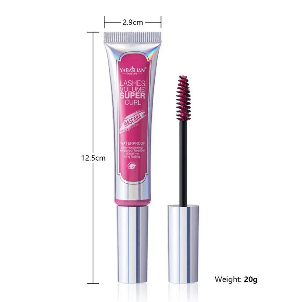 1PC Mascara Waterproof Fast Dry ciglia Curls Extension Make-Up ciglia blu rosso viola nero marrone inchiostro Mascara 6 colori