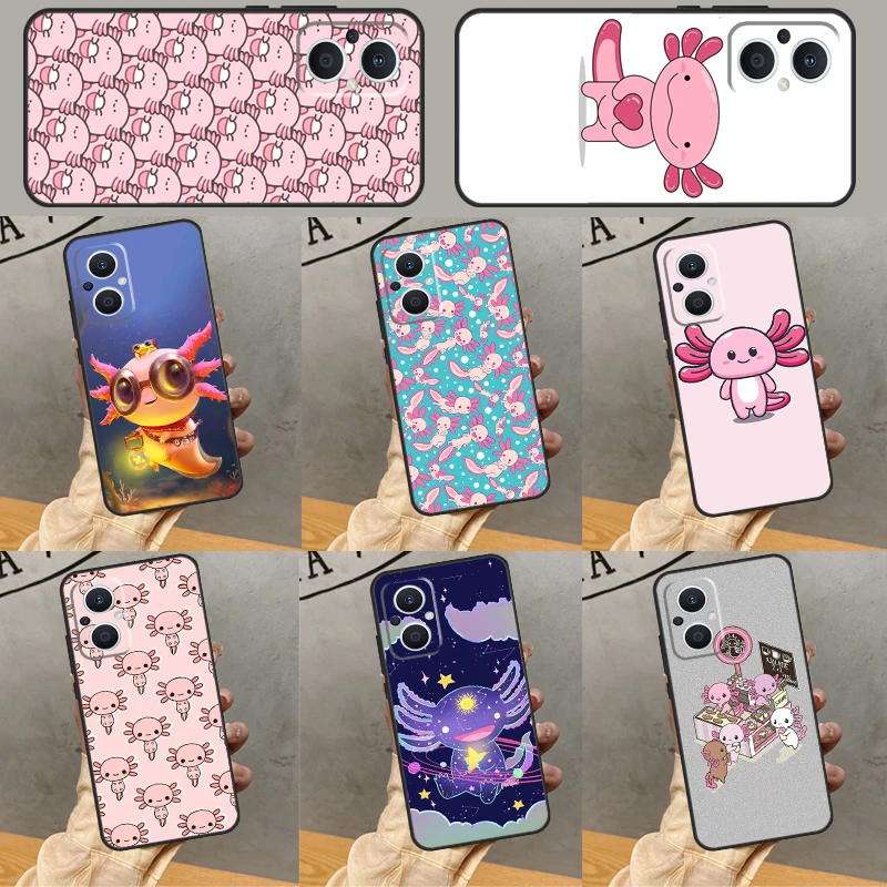 Cute Animal Axolotl Phone Case For OPPO Reno 7 8 6 Lite 2 3 4 5 Z 8T OPPO Find X3 Lite X5 X6 Pro X2 Neo Cover