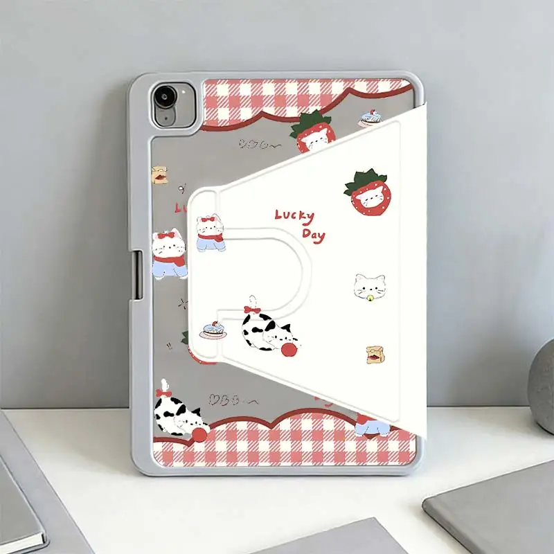 360°Rotatable Tri-Fold Stand Cover For iPad 10.2 7/8/9 4/5 10.9 10th iPad A16 2025 11 Air11/13 IPad Mini6 8.3 Pro 10.5 Pro11