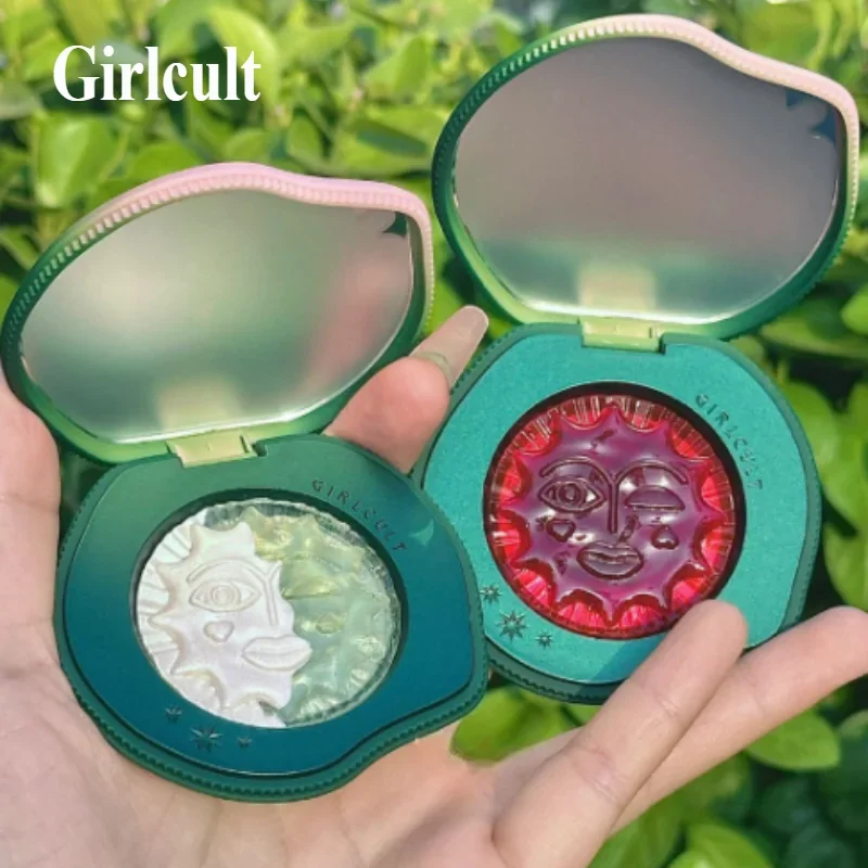 Girlcult-colorete multiusos serie Peach, crema en polvo, Brillo alto, ilumina las mejillas, maquillaje facial de larga duración