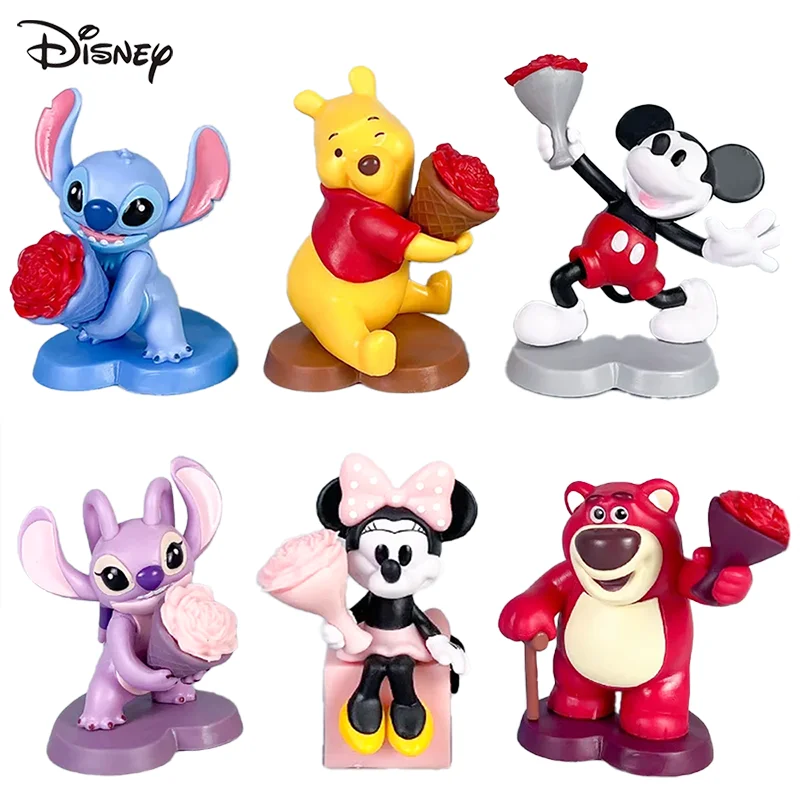 

Disney Eternal Flower Stitch Strawberry Bear Mickey Mouse Love Flower Language Creative Trendy Play Handmade Desktop Ornament