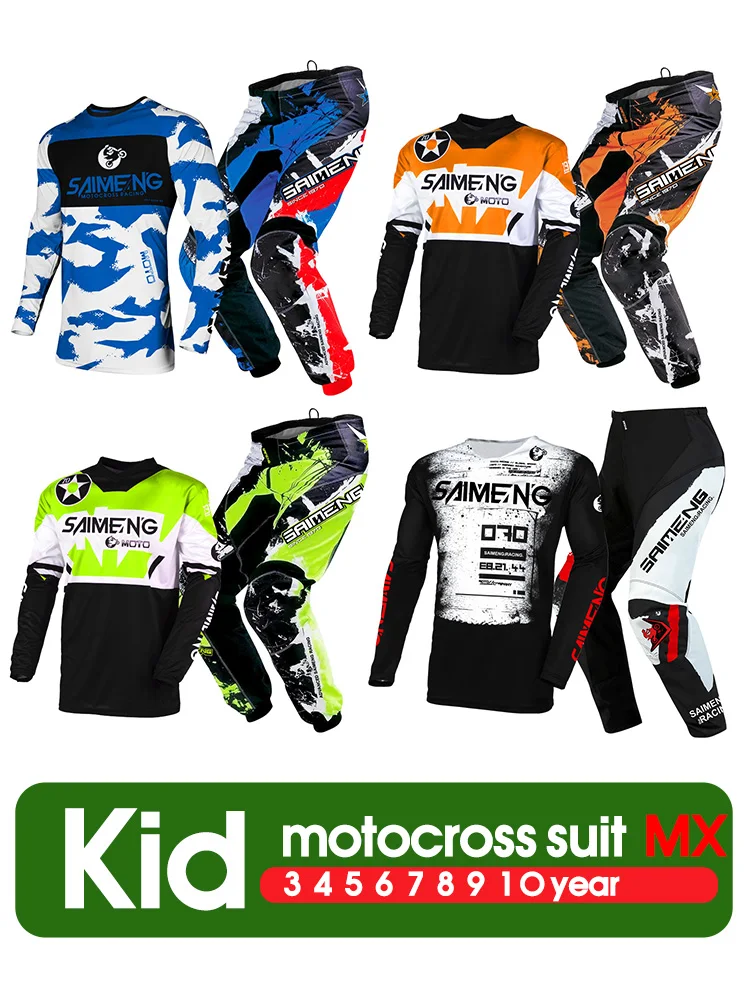 motocross gear set for kids racing suit child cross Jersey and Pant Enduro boy girl MX ATV MTB MOTO 3 4 5 6 7 8 9 10 11 years