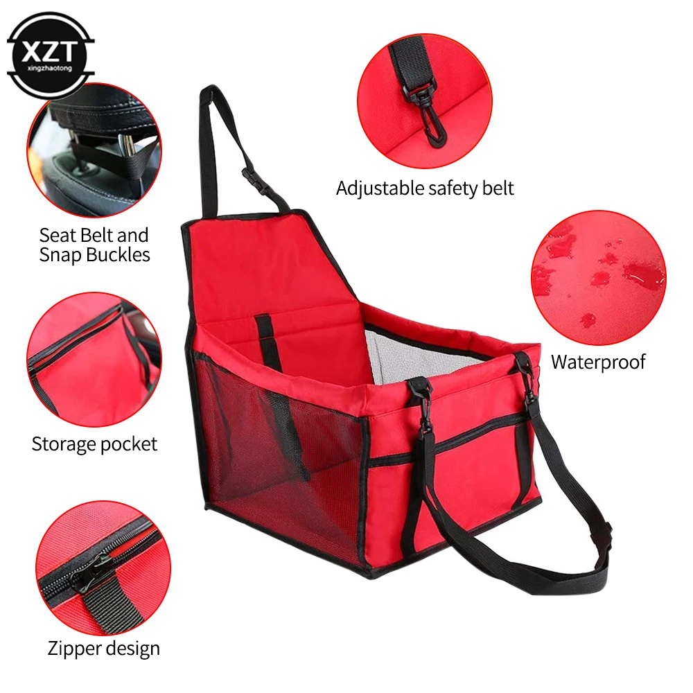 Waterproof Pet Dog Carrier Car Seat Cover Pad Carry House Cat Puppy Bag Car Travel Folding Hammock Pets Safety Travelling Mesh