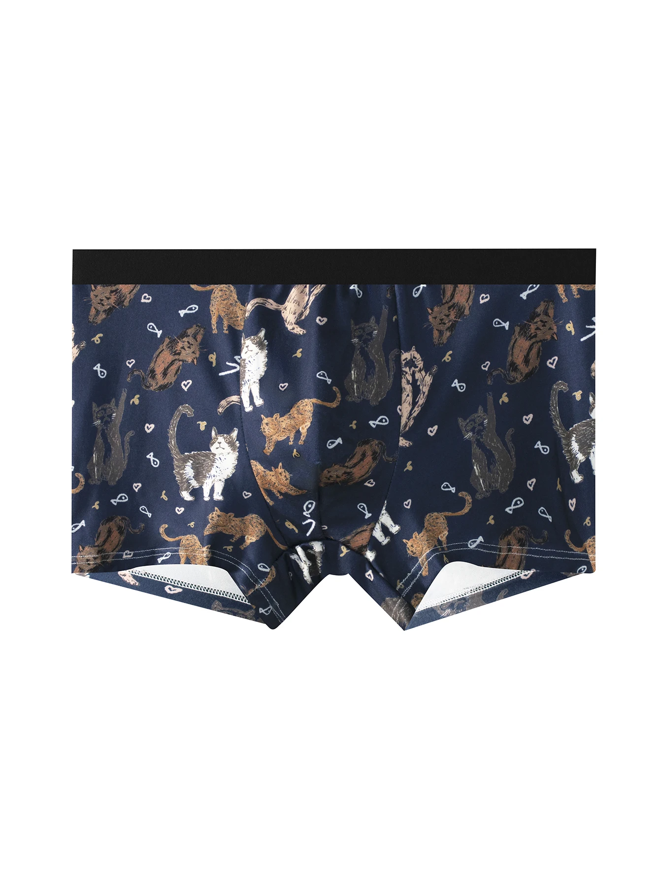 Men's cartoon cat underpants single pair of cute and comfortable close to the body, soft and breathable boxer shorts