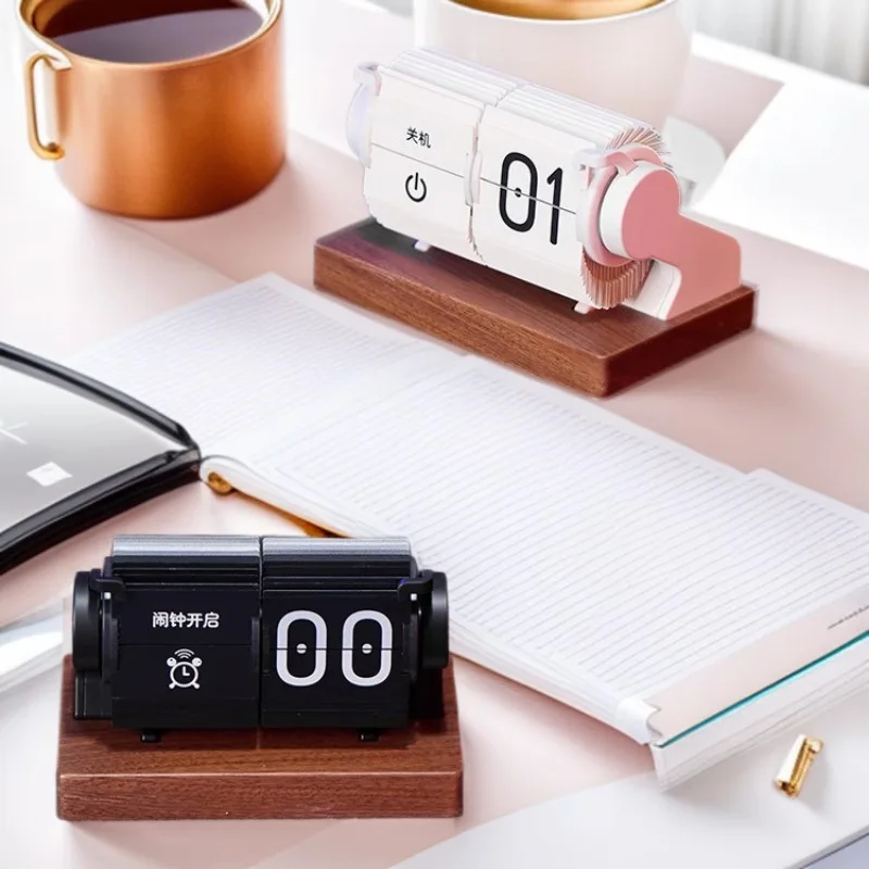 Creative Multifunctional Time Management Timer Desktop Cute Calendar Mechanical Automatic Page Turning Alarm Practical Clock