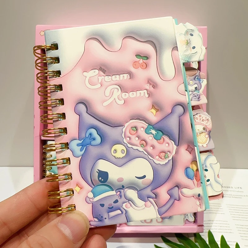 1Pc Random Sanrio Anime Notebook Hello Kitty Kuromi Student Coil Book Daily Weekly Agenda Planner Notepad Office School Supplies