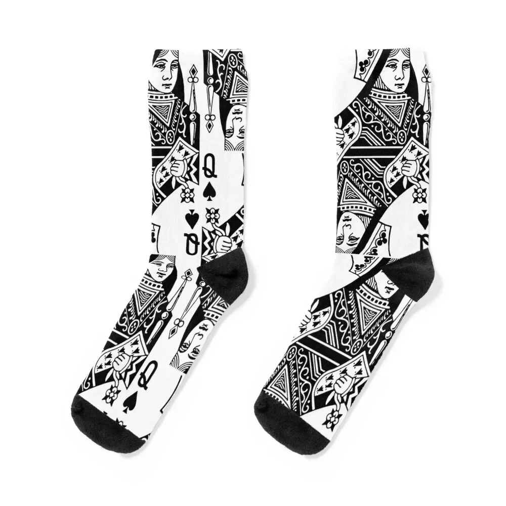 

Queen of Spades Socks retro custom sports golf Men Socks Women's