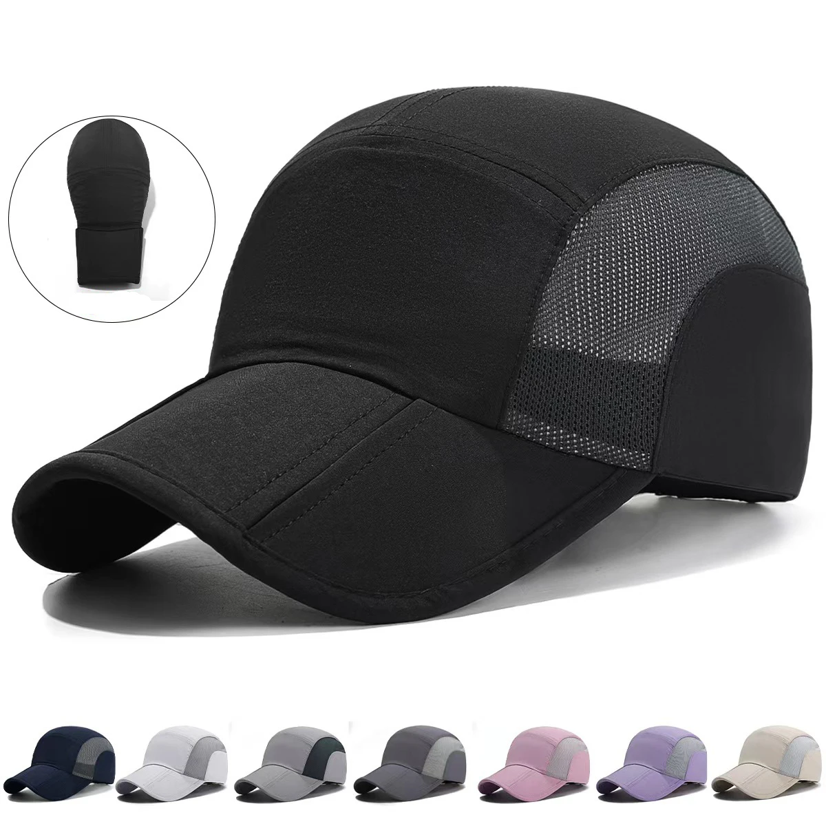 Summer Foldable Light Board Quick-Drying Baseball Cap, High-Quality Exquisite Brand Duckbill Hat, Fashionable and Simple Sun Hat