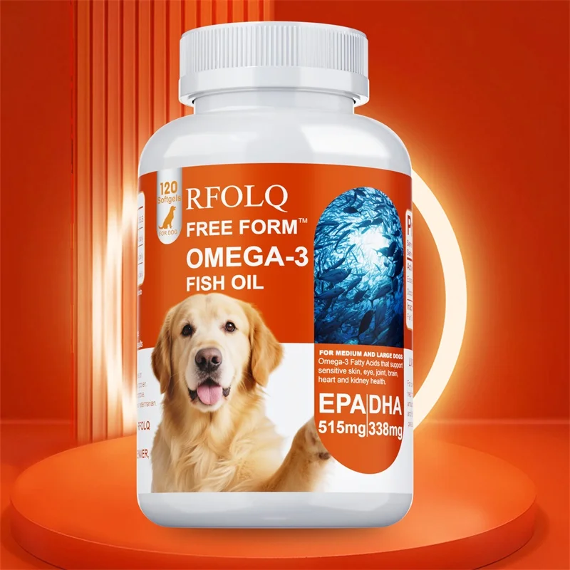 

Omega-3 Fish Oil for Dogs - Supports Everyday Eye, Joint, Brain, Heart, Kidney, Immune System Health
