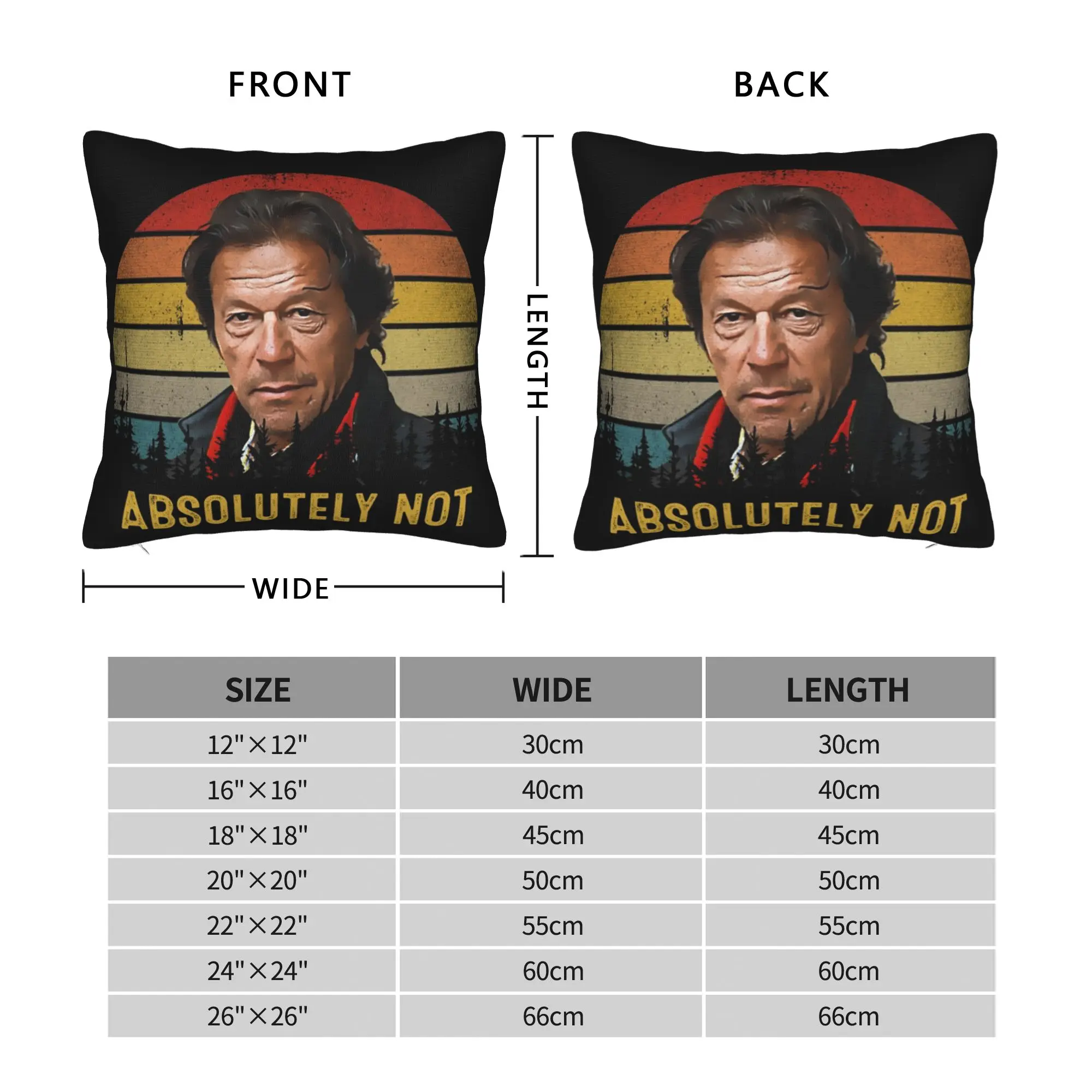 Imran Khan Absolutely Not Pti Pakistan Prime Minister Pillow Case Pillow Cover Comfy Pillowcases For Office Car Home Decor