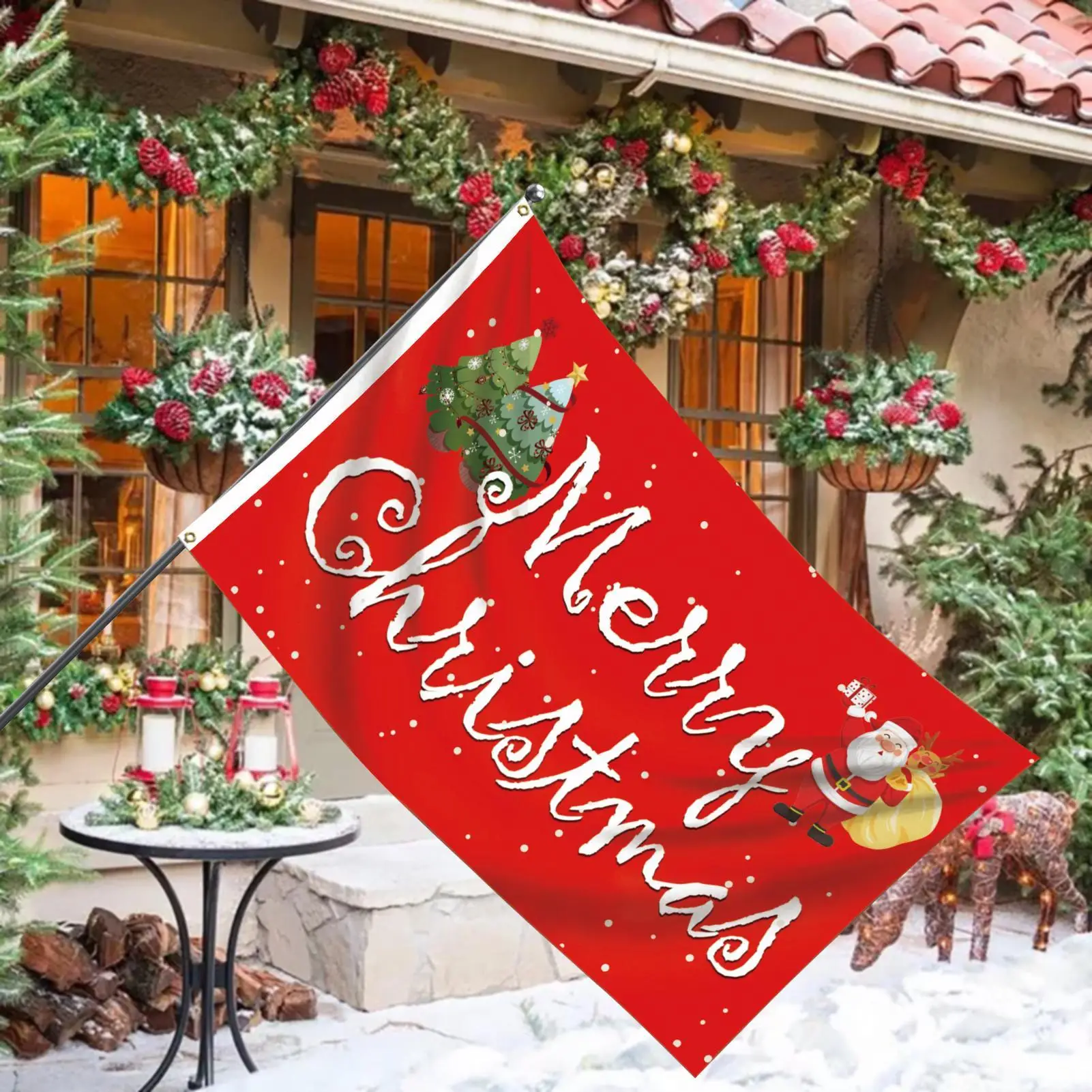 Christmas Garden Flag 3x5ft Decorative Room Flags Holiday Decor Banner For Yard Streets Walls Gardens Rooms Porches Dorms