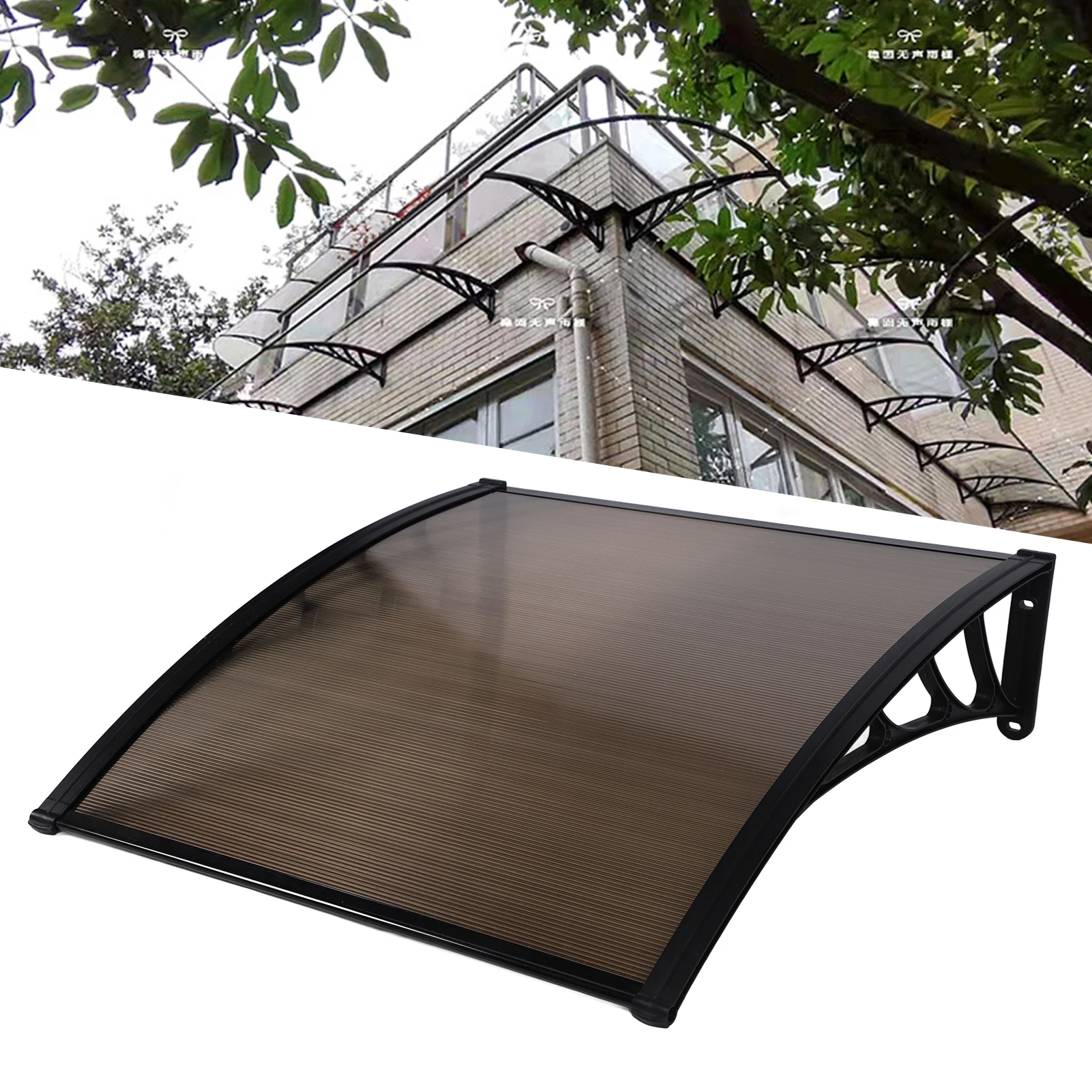 Window Awning Rainproof Sun Shade Door Canopy Windproof Door Awning Cover for Garden Outdoor