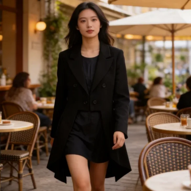 

2026 Spring New Arrival Minimalist Asymmetrical Hem Blazer