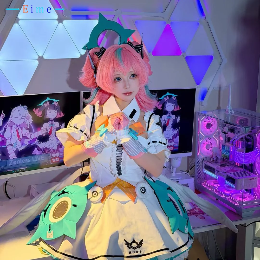 Disfraz de Cosplay de Aria del Juego Zenless Zone Zero, Traje de Ángeles de la Ilusión, Disfraces de Cosplay para Mujer, Traje Bonito con Alas, Uniformes de Halloween
