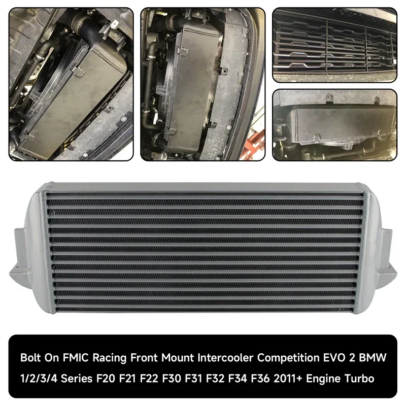 Black/Silver New Brand  Intercooler EVO 2 For BMW 1/2/3/4 Series F20 F22 F32 F34 F36 125i 228i 316d 330d